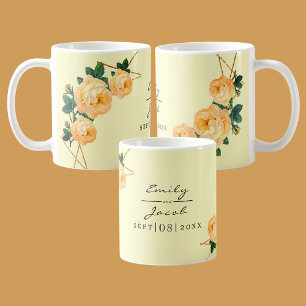 Mug Elégante Parties scintillant Or Géométrique Orange