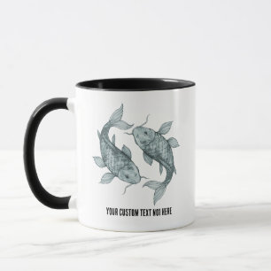 Mug Élégante peinture à l'aquarelle de poissons Koi   