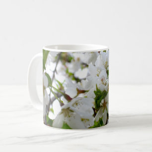 Mug Elégante photo de fleurs florales blanches