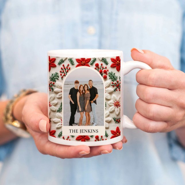 Mug Élégante photo personnalisée de Noël (Elegant Christmas Photo Coffee Mug)
