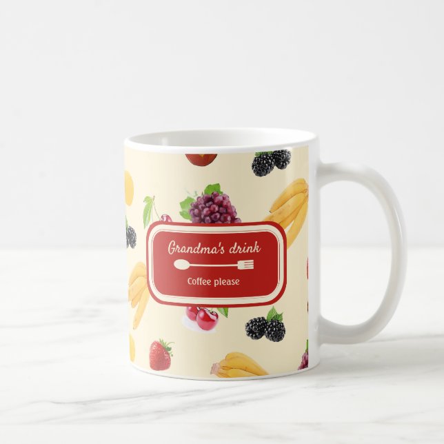 Mug Élégante recette de fruits colorés sur mesure moti (Droite)