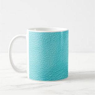 Mug Élégante texture en cuir turquoise