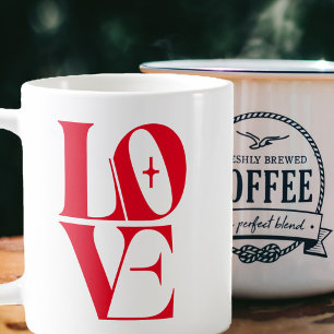 Mug Élégante typographie d'amour rouge