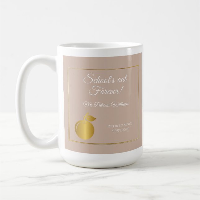 Mug Élégants Enseignants Golden Pastel Retraite Party (Gauche)
