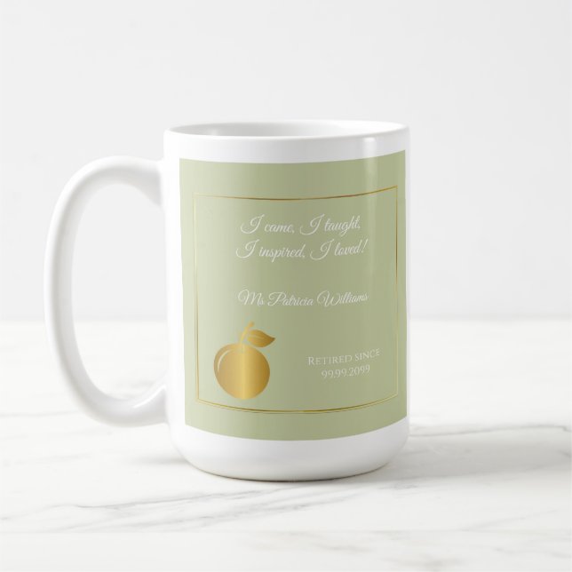 Mug Élégants Enseignants Golden Pastel Retraite Party (Gauche)