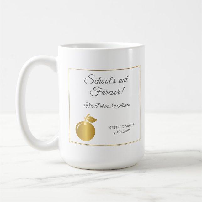 Mug Élégants Enseignants Golden Pastel Retraite Party (Gauche)
