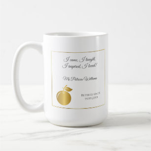 Mug Élégants Enseignants Golden Pastel Retraite Party