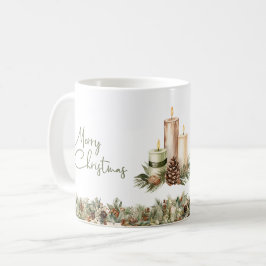 Mug Élégants tons chauds en terre cuite bougies de Noë