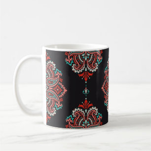 Mug éléments cachemire asiatique, motif vintage boho.
