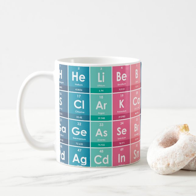 Mug Éléments du Motif de table périodique (Avec donut)