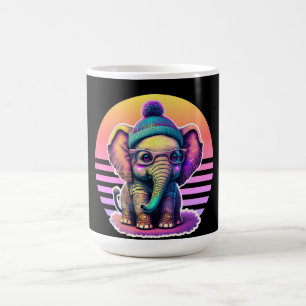 Mug Eléphant bébé mignon avec lunettes et Beanie