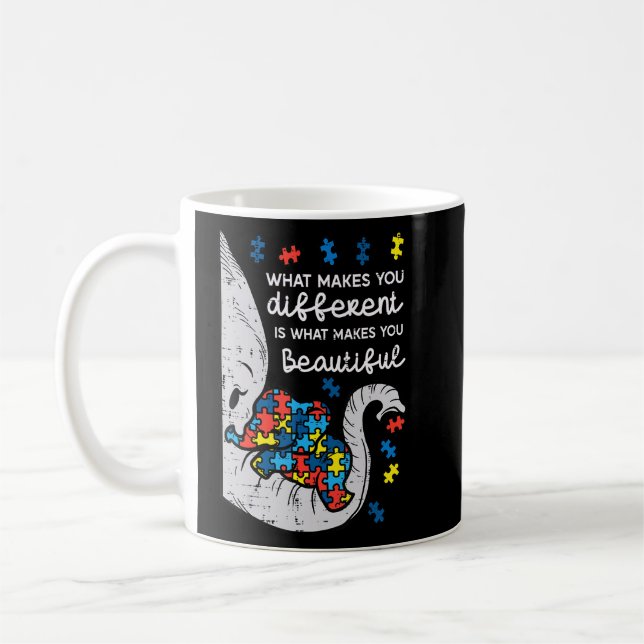 Mug Elephant Ce qui vous rend différentes Sensibilisat (Gauche)
