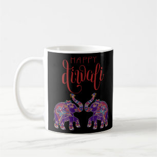 Mug Eléphant Coloré Heureux Deepavali Diwali Pour Hind