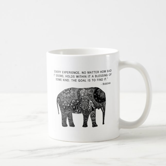 Mug Éléphant de sagesse de henné de Bouddha (Droite)