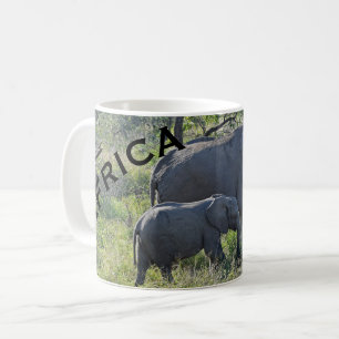 Mug Éléphant et bébé de mère d'éléphants de l'A