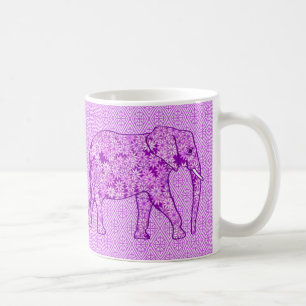 Mug Eléphant fleur - améthyste violet