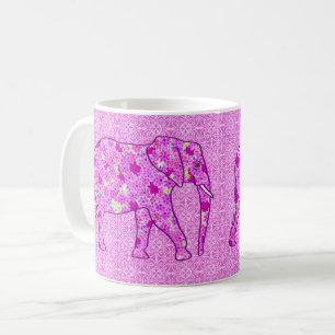Mug Éléphant fleur - orchidée et magenta