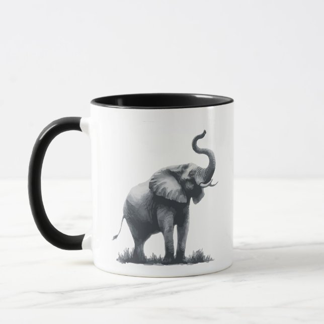 Mug Eléphant majestueux avec tronc élevé (Gauche)