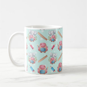 Mug Éléphant motif de rentrée scolaire
