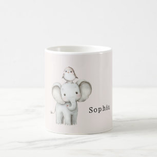 Mug Éléphant Oiseau Mignon