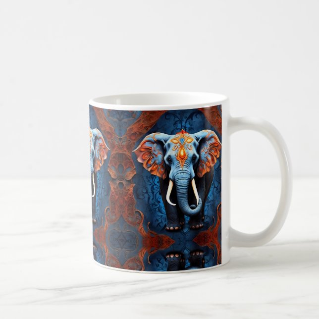 Mug Eléphant vibrant aux motifs floraux (Droite)
