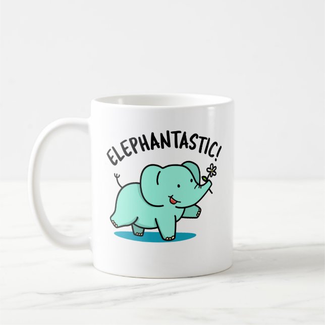 Mug Elephantastic Funny Elephant Pun (Gauche)