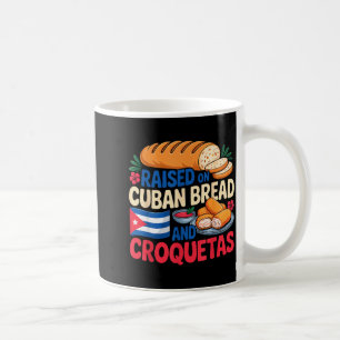 Mug Élevé au pain cubain et croquetas Drapeau de Cuba
