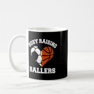 Mug Élever des enfants occupés Foot Soccer Croquis Cœu