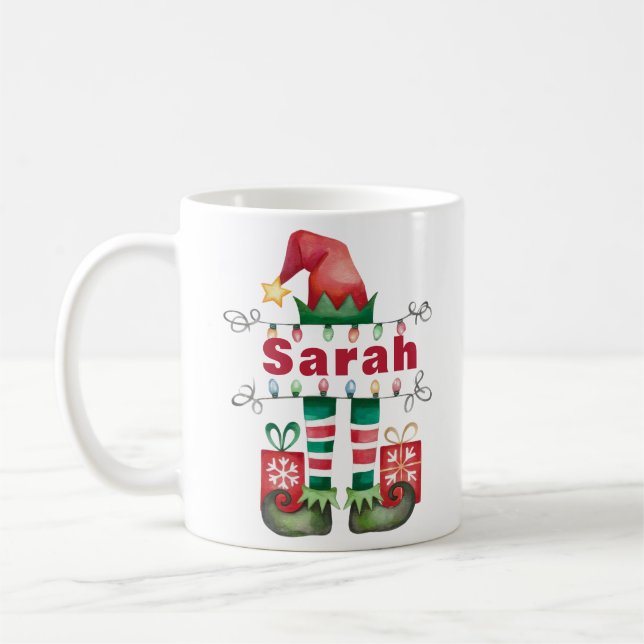 Mug Elf Jambes avec lumières de Noël Cadeaux de Noël (Gauche)
