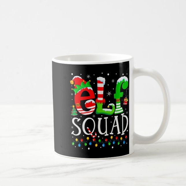 Mug Elf Squad Funny Elf Family Christmas Matching Paja (Droite)