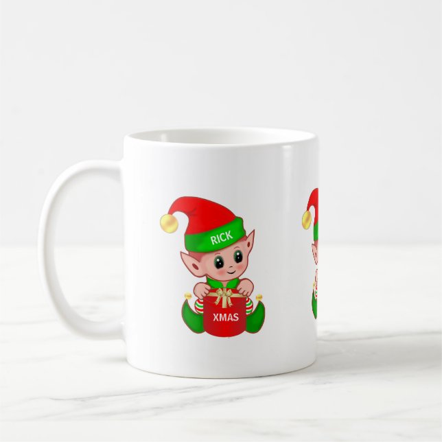 Mug Elfe de Noël mignon (Gauche)