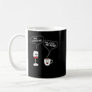 Mug Elle M'Aime Plus T-Shirt Drôle Vin Et Café Dr.