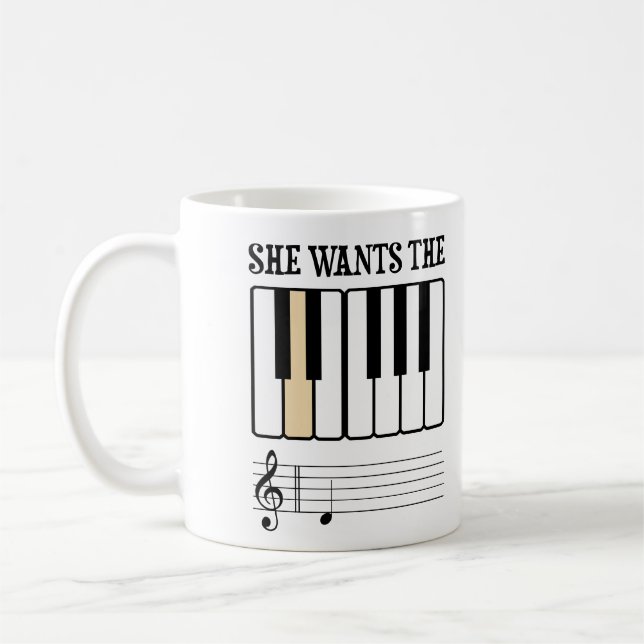 Mug Elle veut la musique de piano de D (Gauche)