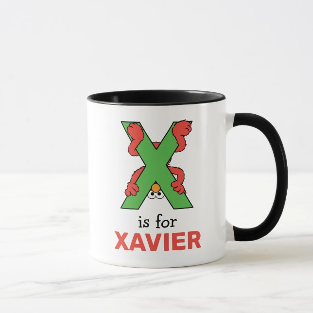 Mug Elmo Alphabet | Vert X (Droite)