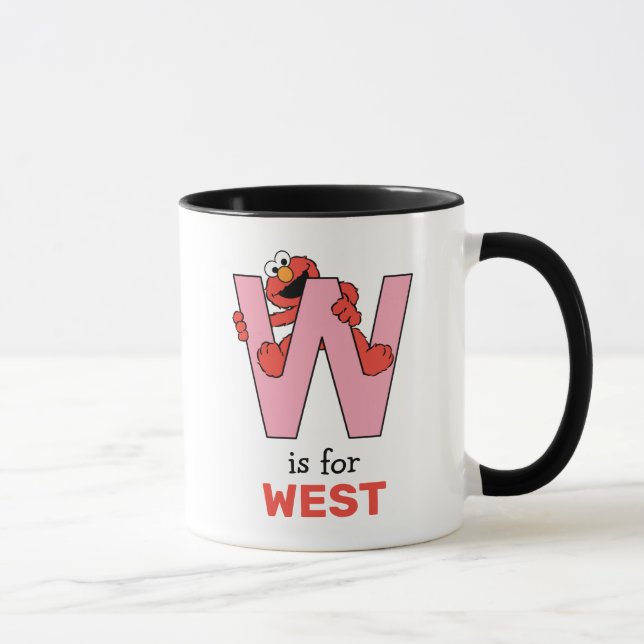 Mug Elmo Alphabet | W rose (Droite)