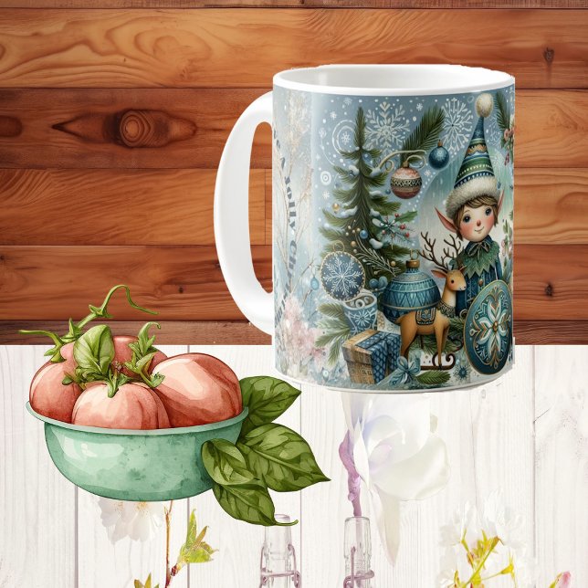 Mug Elves Hail Snowflakes, Ornements, Jolly Christmas (Elves Hail Snowflakes, Ornaments, Jolly Christmas Coffee Mug)
