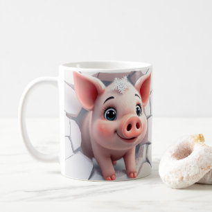 Mug Emballage 3d pour bébé cochon, conception de l'enr