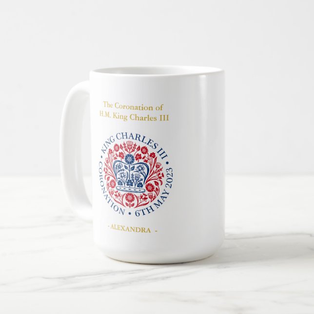Mug Emblème de couronnement du roi Charles III (Devant gauche)