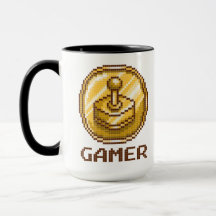 Emblème de joystick Gamer Pixel - Jeu vidéo rétro