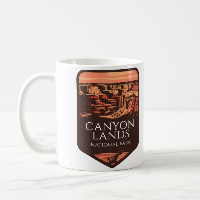 Mug Emblème du coucher du soleil dans le parc national (Gauche)