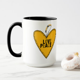 Mug Embroyer l'amour et la paix ・ jaune ・