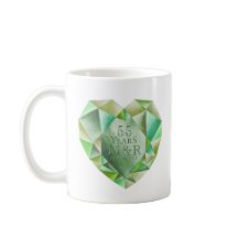 Emerald Watercolor Heart 55e anniversaire du Maria