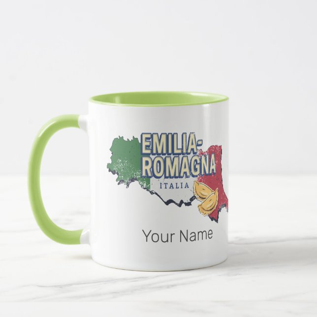 Mug Émilie Romagne Drapeau Italie Retro Carte Région V (Gauche)
