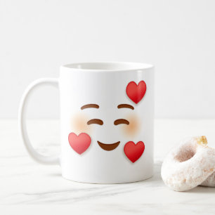 Mug Emoji Souriez Avec Coeurs