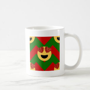 Mug émoticône de coeur de noël