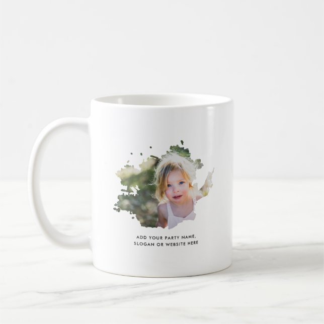 Mug Emplacement d'encre photo et texte personnalisé (Gauche)