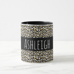 Mug Empreinte de léopard Black Gold personnalisé