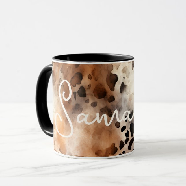 Mug Empreinte de léopard de la vache occidentale Abstr (Devant gauche)