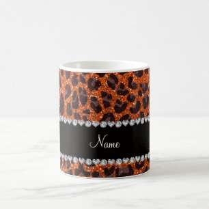 Mug Empreinte de léopard de parties scintillant orange