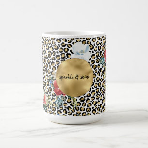 Mug Empreinte de léopard d'or Floral soumission person